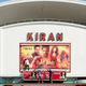 Three men work on the marquee of Kiran Cinema, Chandigarh.
